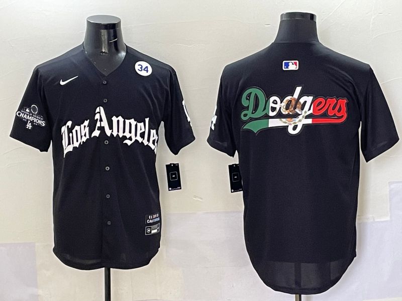 Men Los Angeles Dodgers Blank Black Five generations Joint Name 2025 Nike MLB Jersey style 58